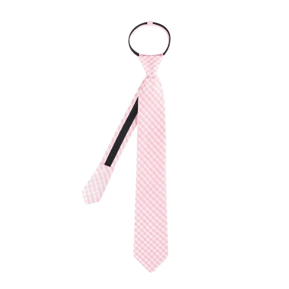 Tommy Hilfiger Boys Gingham Zipper Tie - One Size, Pink